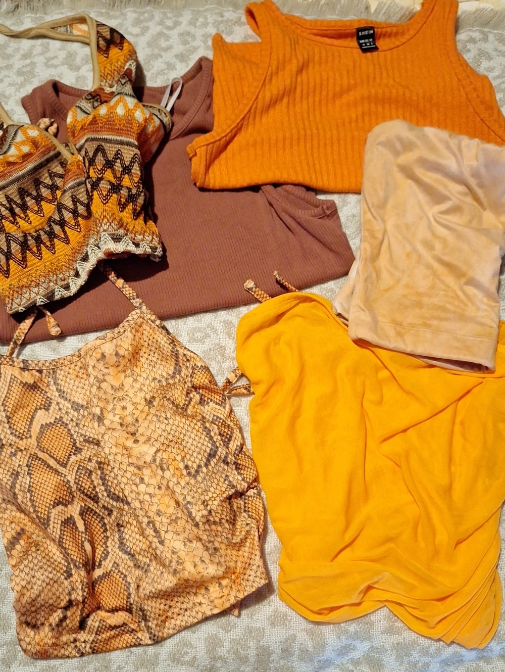 Assorted Women’s Tops — Yellow, Mustard, Tan & Brown Mix